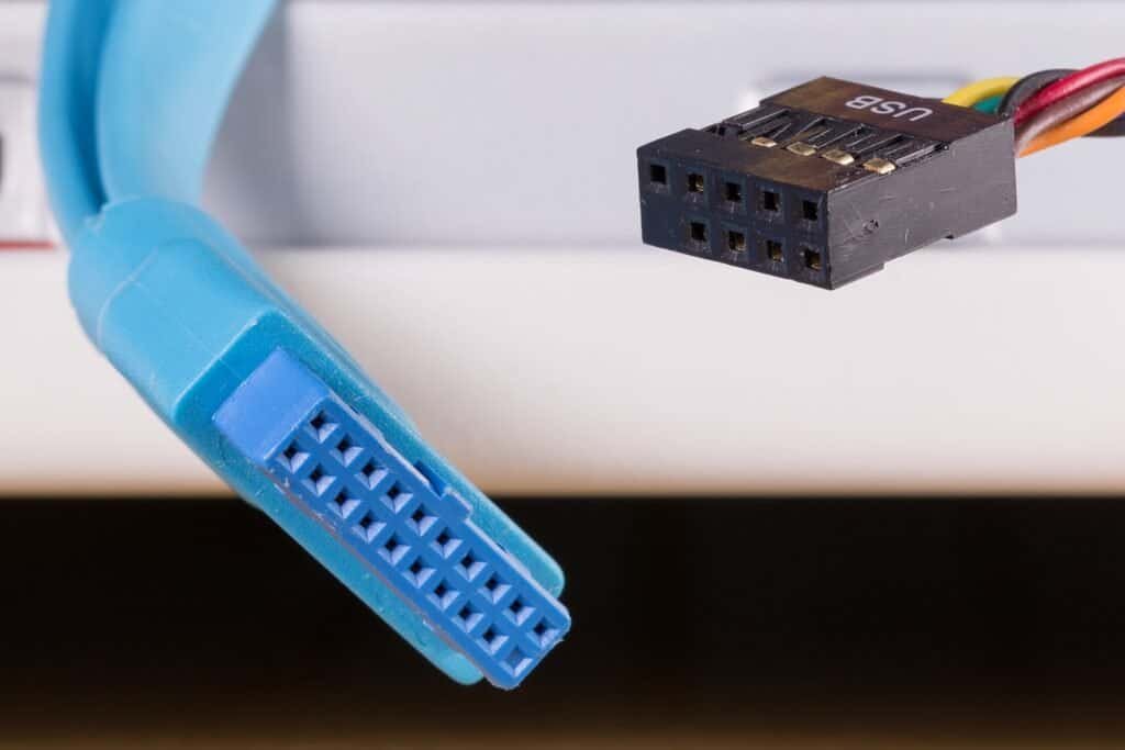 Macro shot of computer connector ports, symbolizing how MCP standardizes connections between AI assistants and external tools